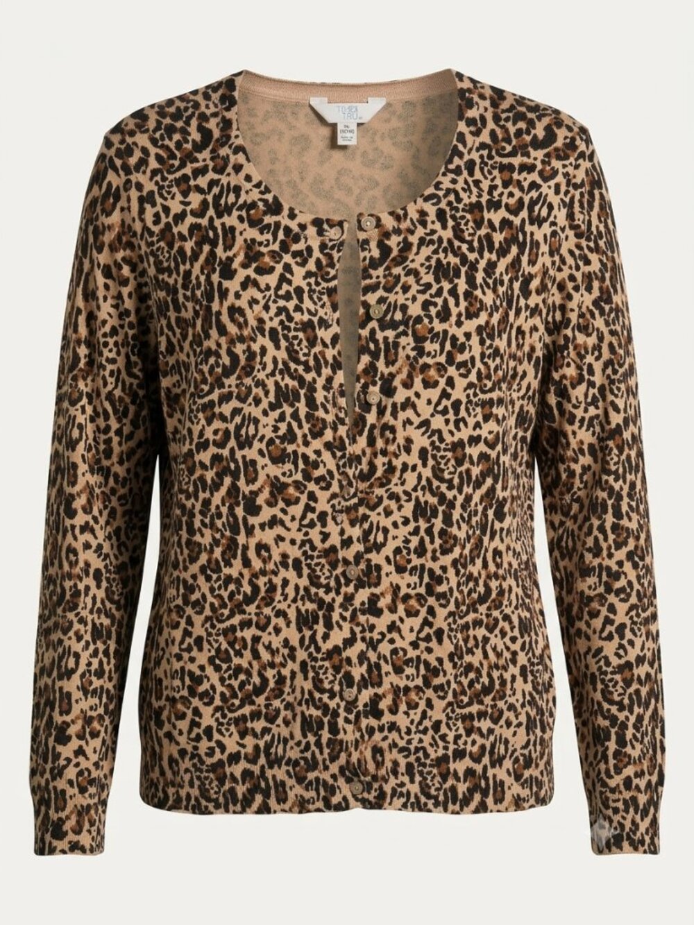 Time & Tru Leopard Print Cardigan XL - some wear/fading